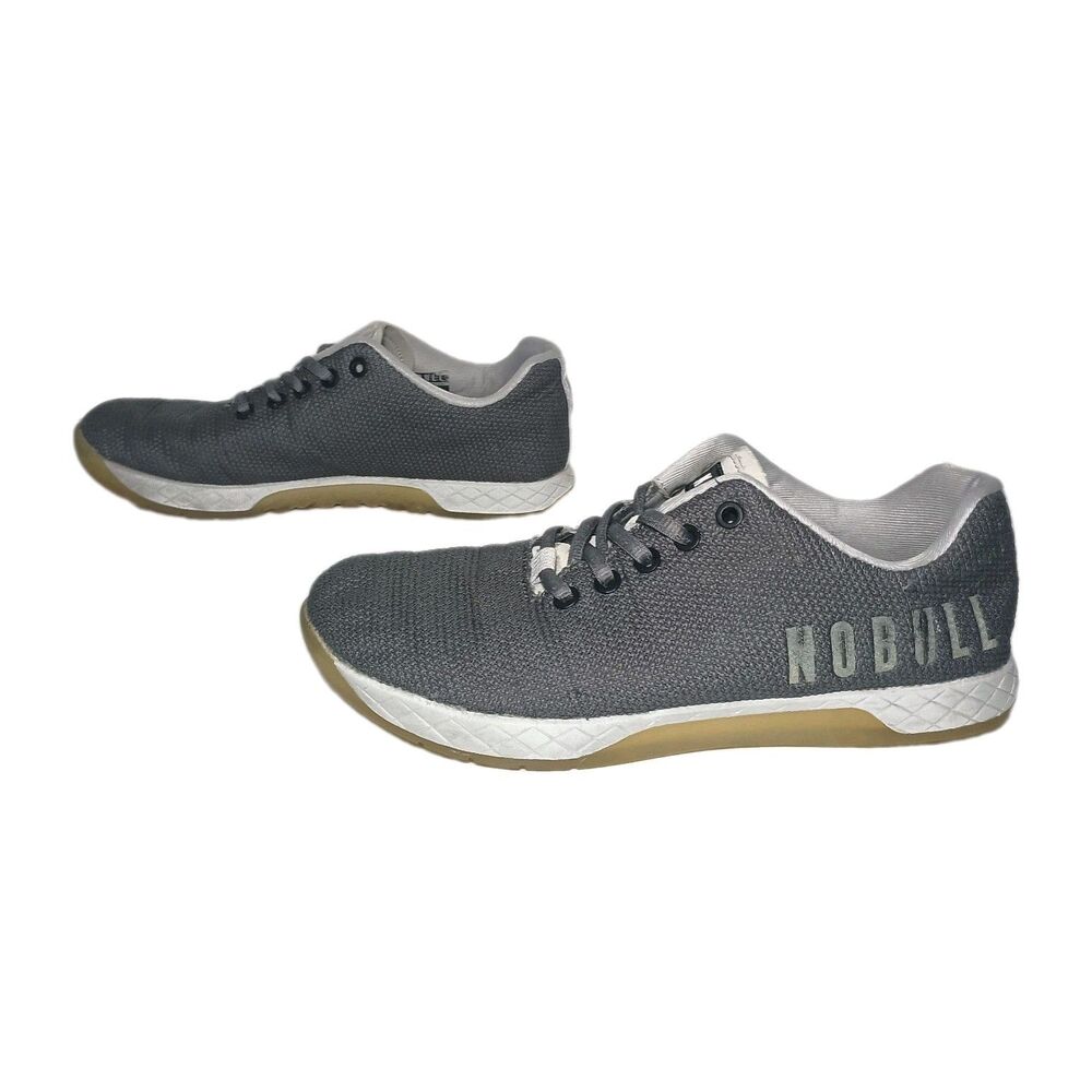 Nobull SuperFabric Men's Sz 8 Women 9.5 Grey Gum Sole CrossFit Trainer Sneakers